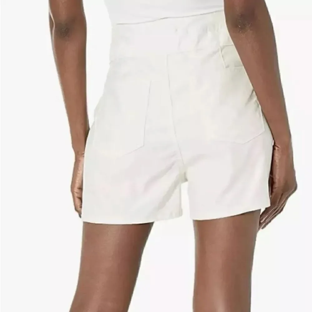 NWOT HUDSON JEANS Paperbag High Waisted Short Linen Twill in Egret Size 30